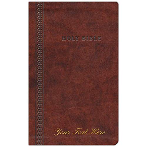 Personalized KJV Thinline Reference Bible Portable Brown