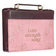 Load image into Gallery viewer, My Strength and My Song Pink Faux Leather Personalized Bible Cover for Women
