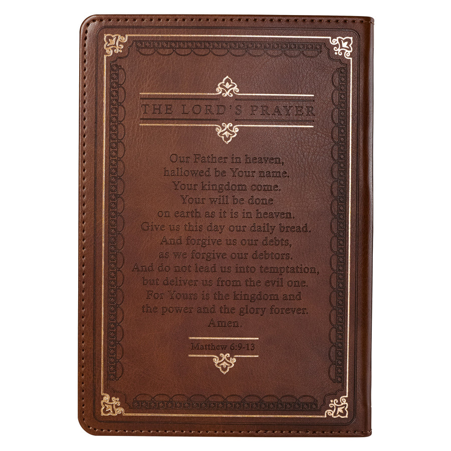 Personalized Journal Custom Text The Lord's Prayer Matthew 6:9-13 LuxLeather Prayer Journal Brown