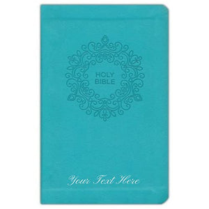 Personalized Custom Text Your Name NKJV Thinline Bible COMPACT Red Letter Edition Comfort Print Leathersoft Turquoise New King James Version