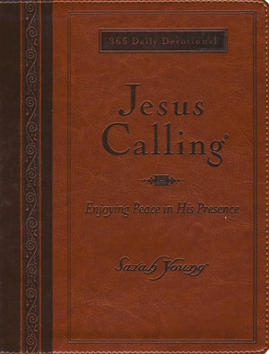 Jesus Calling, Large Print Deluxe Edition, Amber Faux Leather - Sarah Young