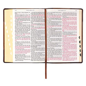 Personalized KJV Holy Bible Giant Print Full-Size Two-Tone Brown Faux Leather