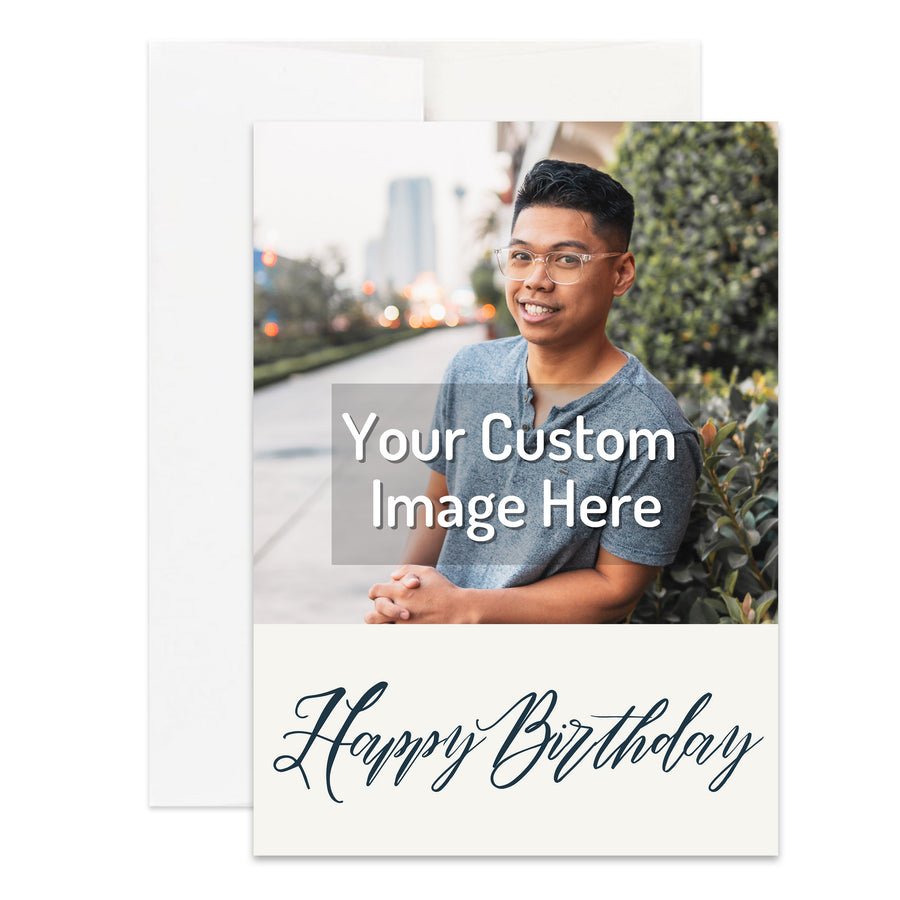 Personalized Christian Happy Birthday Card Custom Your Photo Image Upload Your Text Greeting Card