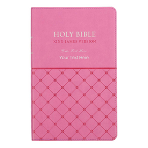 Personalized Bible Custom Text Your Name KJV Gift Edition Pink Faux Leather King James Version