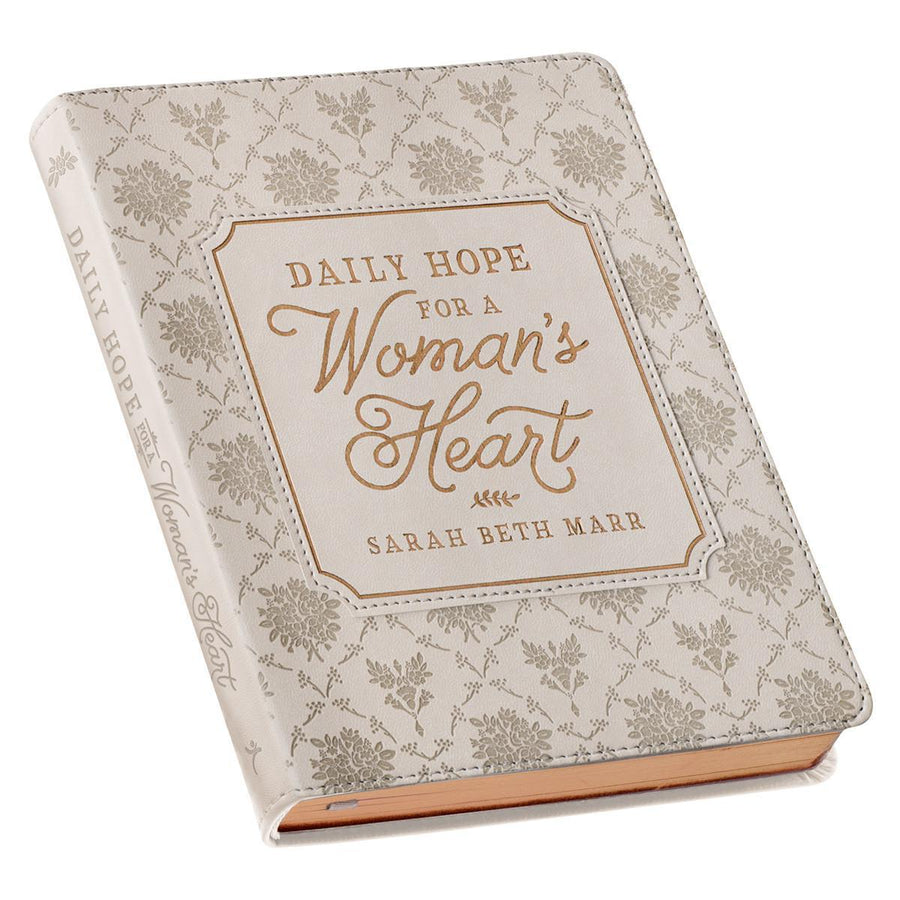 Daily Hope for a Women's Heart Taupe Faux Leather Devotional - Sarah Beth Marr