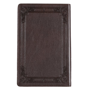 Personalized KJV Full Grain Premium Leather Thumb Index Dark Brown