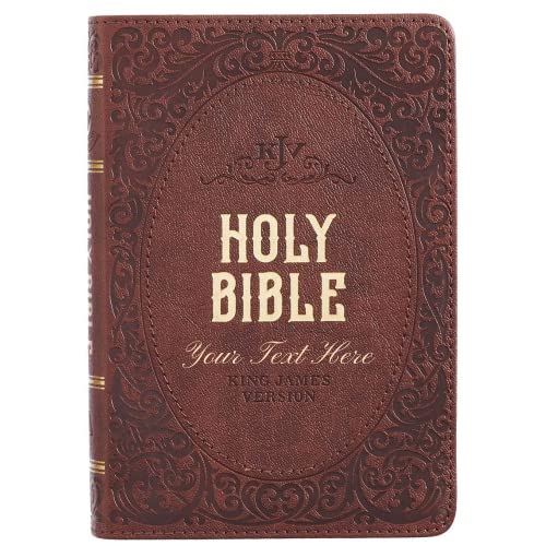 Personalized KJV Medium Brown Faux Leather Compact Bible