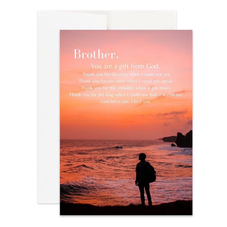 Christian Thank You Brother Card for Appreciation Card Christian Thank You to Brother Gift for Christian Appreciation