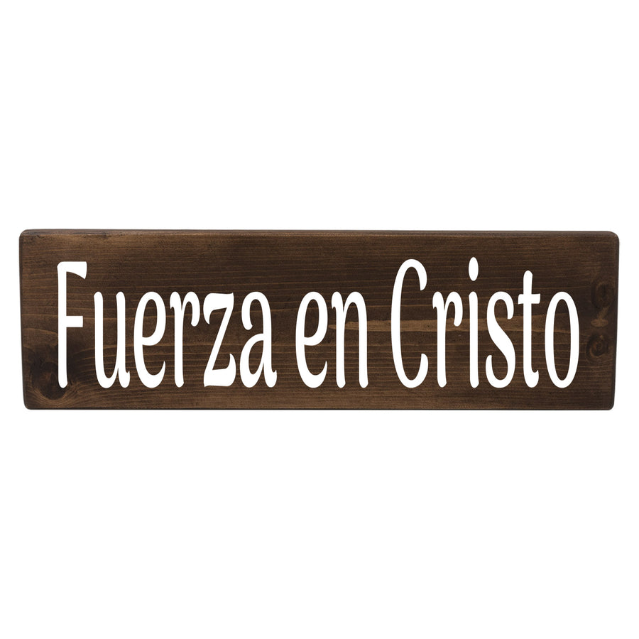 Fuerza en Cristo Spanish Wood Decor