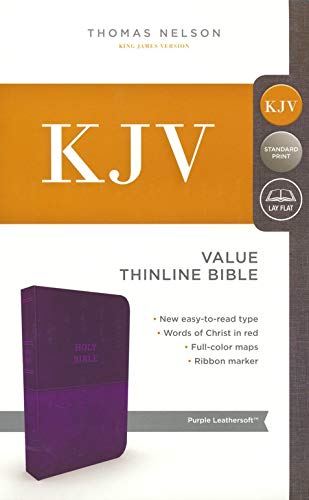 Personalized KJV Holy Bible Value Thinline Leathersoft Purple Comfort Print King James Version