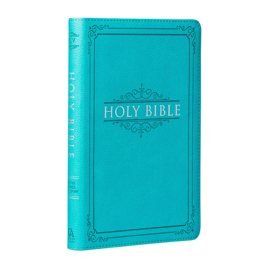 Personalized Custom Text Your Name KJV Holy Bible Gift Edition LuxLeather Turquoise King James Version