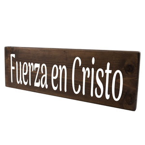 Fuerza en Cristo Spanish Wood Decor