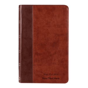 Personalized Custom Text Your Name KJV Giant Print Two-Tone Brown Bible King James Version