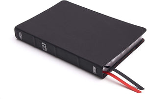 Personalized NKJV Large Print Ultrathin Reference Bible Premium Black Genuine Leather