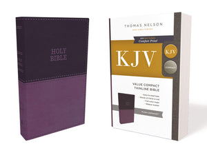 Personalized KJV Value Thinline Bible COMPACT Comfort Print Leathersoft Purple