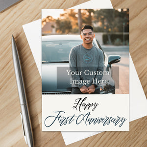 Personalized Christian Anniversary Card for Wife Husband Custom Your Photo Image Upload Your Text Greeting Card