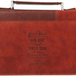 Load image into Gallery viewer, John 3:16 Faux Leather Two-Tone Brown Personalized Bible Cover for Men
