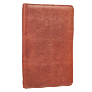 Personalized Cross Zippered Brown Full Grain Leather Padfolio/Portfolio Notebook Study Kit