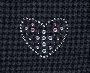 Rhinestone Heart Iron On Patch