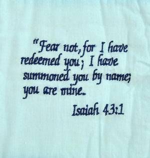 Embroidered Scripture Baby Quilt