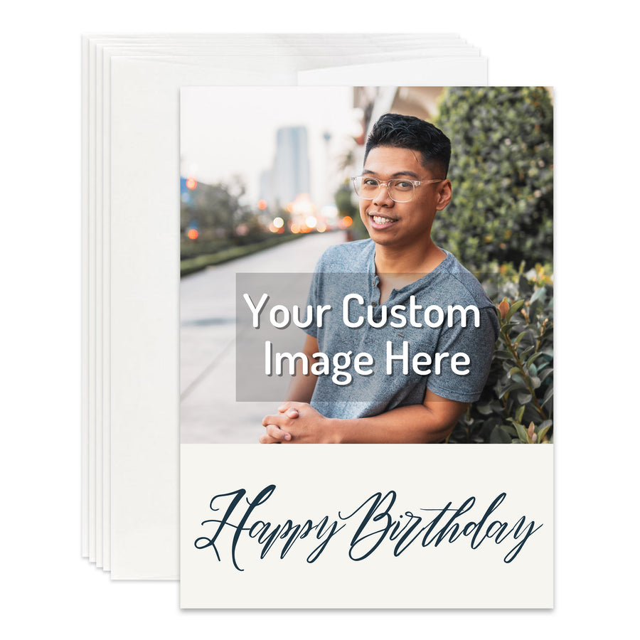 Personalized Christian Happy Birthday Card Custom Your Photo Image Upload Your Text Greeting Card