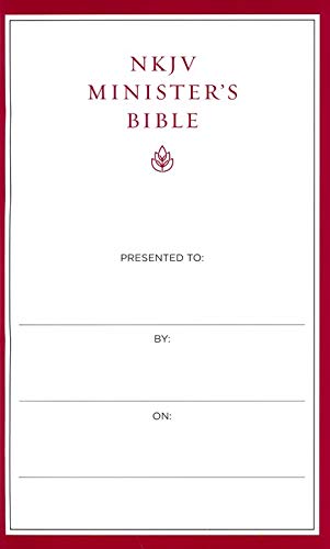 Personalized NKJV Minister's Bible Red Letter Comfort Print Holy Bible Genuine Leather Black