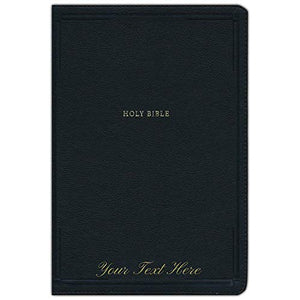 Personalized KJV Thinline Bible Giant Print Red Letter Leathersoft Black Thumb Indexed