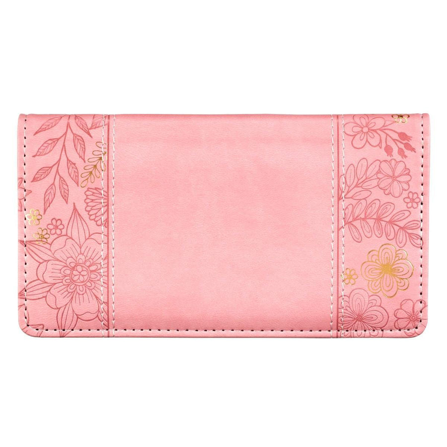 All Things Through Christ Philippians 4:13 Pink Checkbook Cover