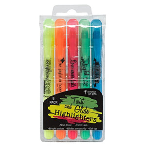 Twist and Glide Gel Bible Highlighters (Pack of 5)