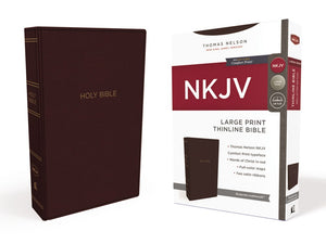 Personalized Custom Text NKJV Large Print Thinline Bible Leathersoft Burgundy New King James Version