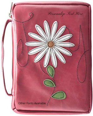 Psalms 16:11 Faux Leather Pink Personalized Bible Cover for Women