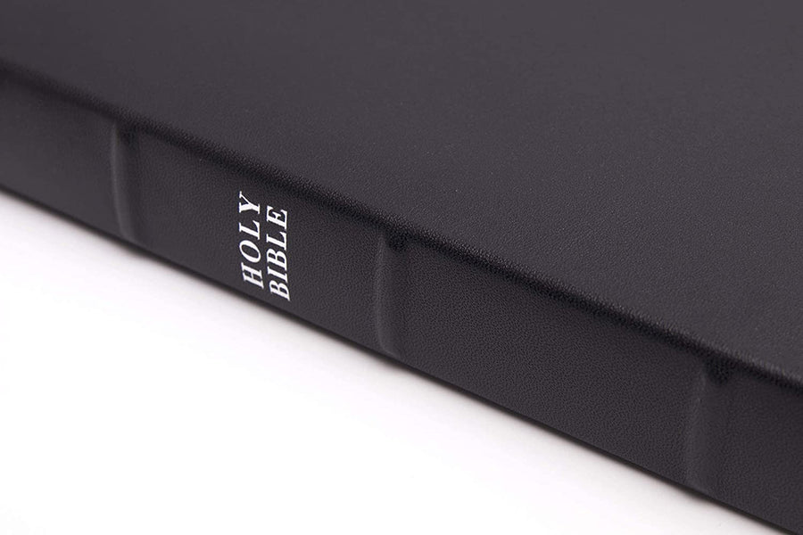 Personalized NKJV Large Print Ultrathin Reference Bible Premium Black Genuine Leather