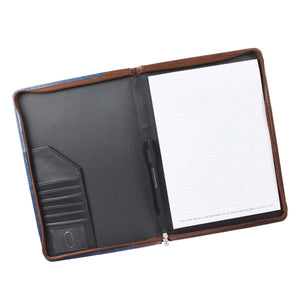 Personalized Portfolio Faithful Servant Legal Size Zippered Portfolio 2 Chronicles 15:7 Blue/Brown