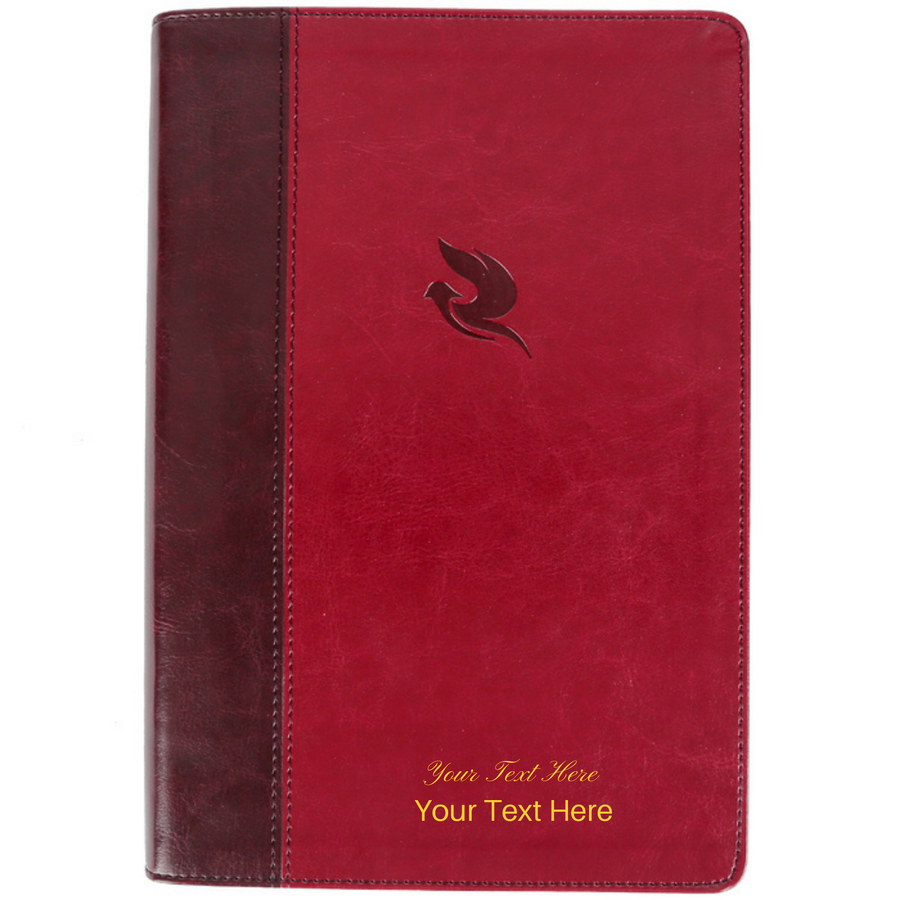 Personalized Custom Text Your Name NKJV Spirit-Filled Life Bible Third Edition Red Letter Edition Comfort Print Leathersoft Burgundy