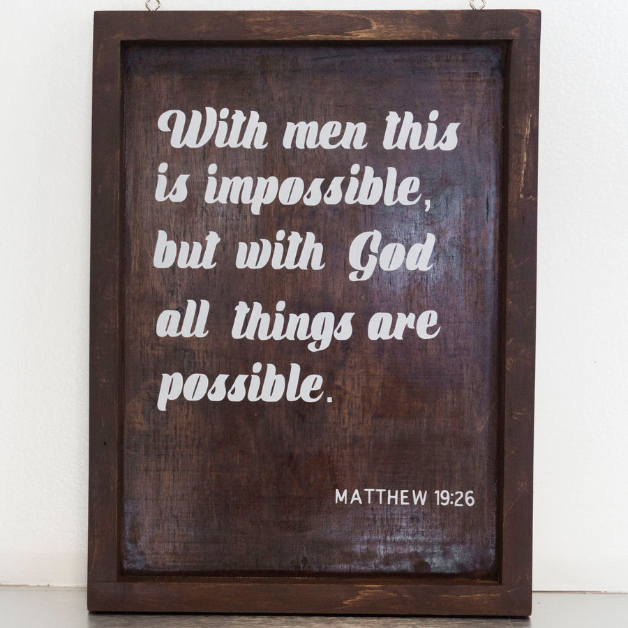 Matthew 19:26 Wall Decor